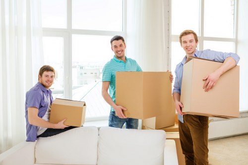 Van moving service loading furniture for transport