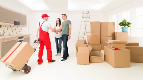 Moving truck used for an office or commercial relocation