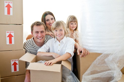 Careful loading of boxes and household items into a van